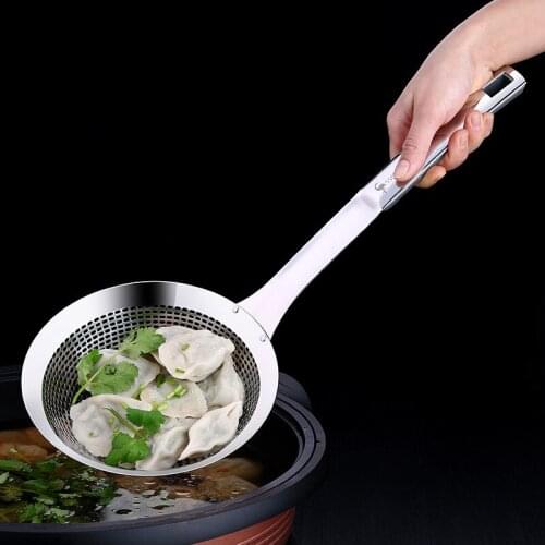 304 stainless steel sanding big leaky spoon line leaky filter screen leaky hot pot spoon frying basket grab fence noodle spoon