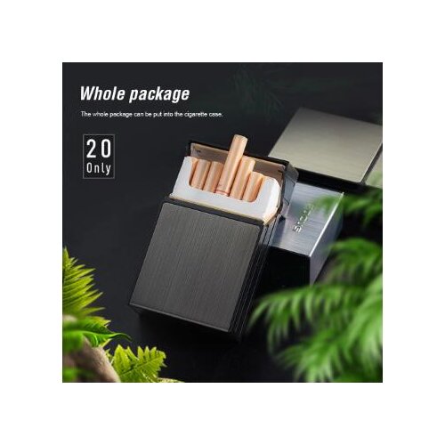 Cigarette Case With Gas Lighter Hold 20Pcs Cigarettes Windproof Direct Inflatable Flame Lighter Smoking Tools Mens Gifts