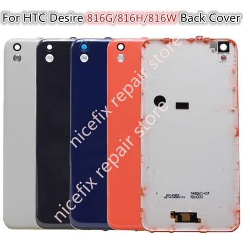 1 pcs Back Cover For htc Desire 816 816W 816G 816H Rear Housing Battery Case Black White Blue orange back housing Free shipping