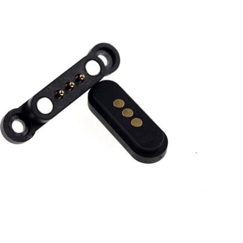 5 Pair Spring Loaded Magnetic Pogo Pin 3 Pins 2.3 mm Pitch Vertical Single Row Through Holes Solder Male Female Probe Contact