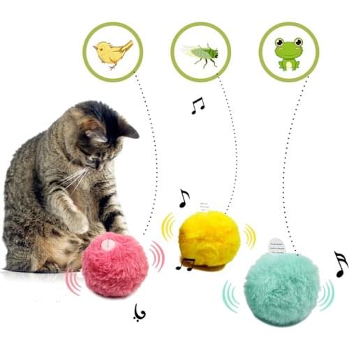 Electirc Plush Balls Cat Balls Toy Interactive Sound Animal Toys for Cats Dog Catnip Toys Kitten Chew Squeak Toy Pet Supplies