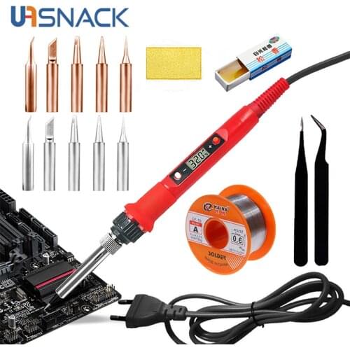 80W 220V Lcd Electronic Soldering Iron Sets Adjustable Welding Solder Temperature Soldering Irons Rework Station Soldering Tools