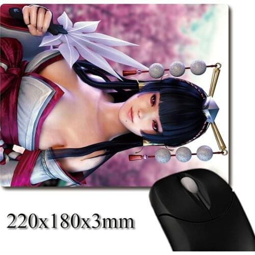 Hot Nyotengu of Game DOA CG image printed Heavy weaving anti-slip rubber pad office mouse pad Coaster Party favor 220x180x3mm