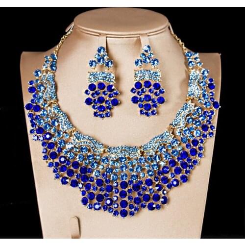LAN PALACE bridal jewelry sets necklace and earrings austrian crystal necklace african jewelry set free shipping
