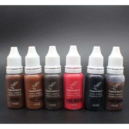 Permanent Makeup Cosmetic Tattoo Ink Micro Pigments Color 1/2 oz For Permanent Makeup Eyebrow Eyeliner Lip