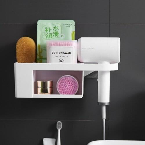 Multifunction Bathroom Shelf Plastic Rack Space Shelf Storage Organizer Hairdryer Holder Nail-freel shelves Bathroom Accessories