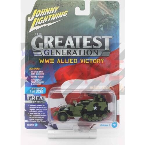 Johnny Lightning 1/64 Half-track armored vehicle M16 Diecast Collection of Simulation Alloy Car Model Children Toy