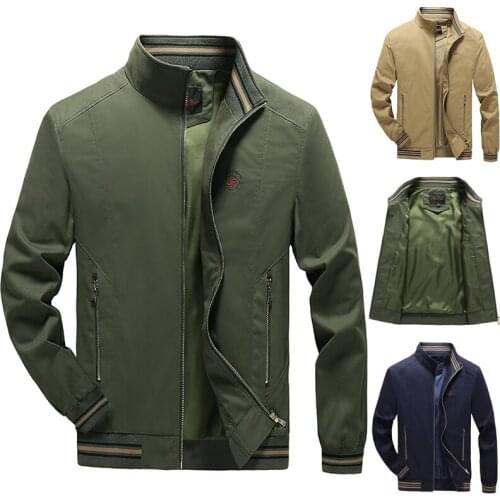 Mens Jacket Autumn Fashion Solid Windproof New Jacket Coats Men Slim Fit Business Casual Cotton Male Jackets Men Plus Size S-5Xl