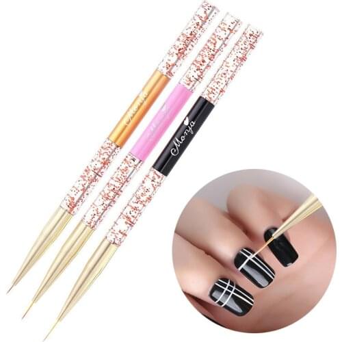 3pcs/set Nail Art Brush Set Line Drawing Painting Pen UV Gel Polish Designs Acrylic Manicure Tools