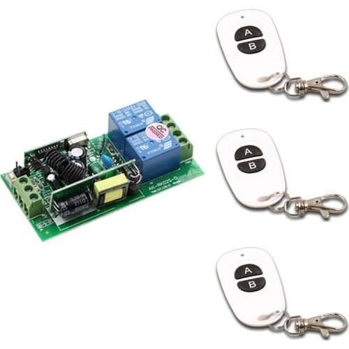 New Arrival AC85V-250V RF Wireless Remote Control System Wide Range Receiver & 3 Transmitters with 2 Keys 315/433Mhz