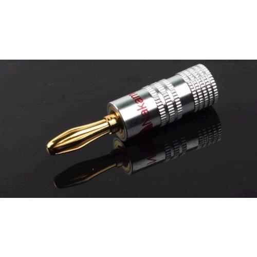 New High End Nakamichi Speaker Banana Plugs Audio Jack connector for Cable up to 4mm 24 K Gold-Plated Black Red