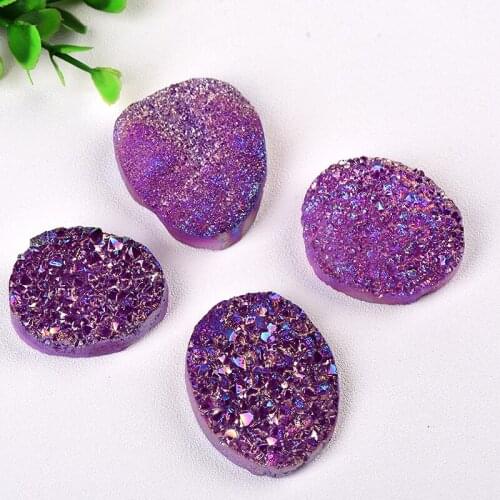 Wholesale Natural Crystal Cluster Electroplate Purple Raw Healing Stone Crystal Point Rock Mineral Specimen Home Decor Souvenir