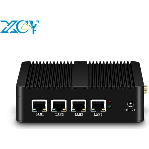 XCY Industrial Computer mini fanless pc intel celeron j1900 windows 10 Linux Ubuntu desktop pfsense firewall barebone micro pc
