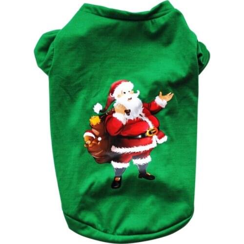 Christmas Dog Clothes T-Shirt Santa Claus Snowman Pattern Coat Small Medium Dogs Vest Teddy Pomeranian Coat Pet Clothing