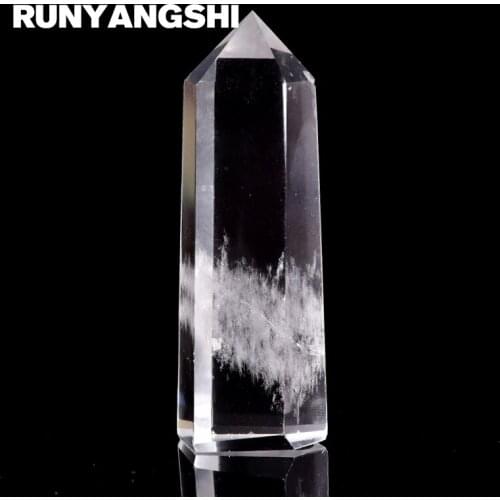Runyangshi Crystal Pillar Stone 1 Pc Simple Style Natural White Crystal Small Crystal Column High Quality ZB13