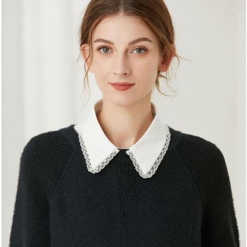 Chiffon White Fake Collar for Women Blouse Sweater Lapel Detachable Shirt Collar Female Tops False Collars Clothes Decoration