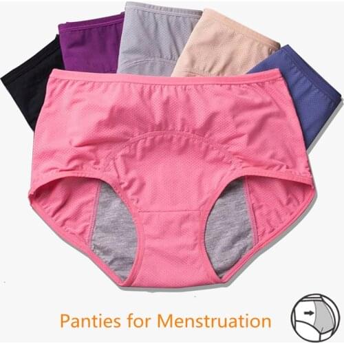 Panties for Menstruation Mid-high Waist Menstrual Briefs Plus Size Culottes Menstruelles Femme Leakproof Culottes Menstruelles