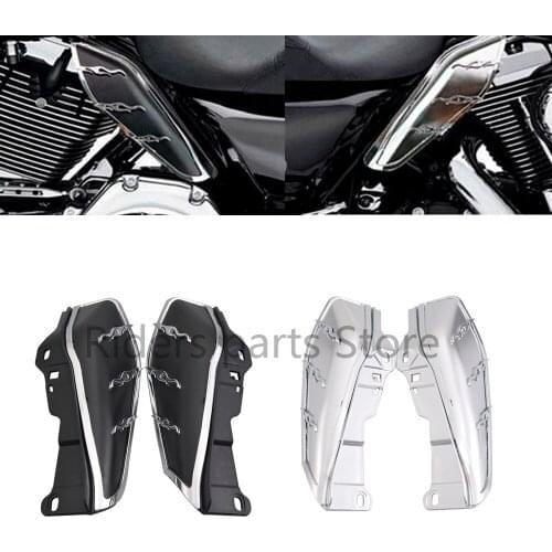 Motorcycle Black ABS Mid-Frame Engine Air Deflector Heat Shield Trim For Harley Touring Road Glide Trike 2009-up Models