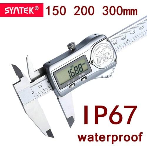 Syntek IP67 Waterproof Digital Accurate Stainless Steel Vernier Caliper Absolute Encoding System 150 200 300mm 6 8 12inch CE SGS