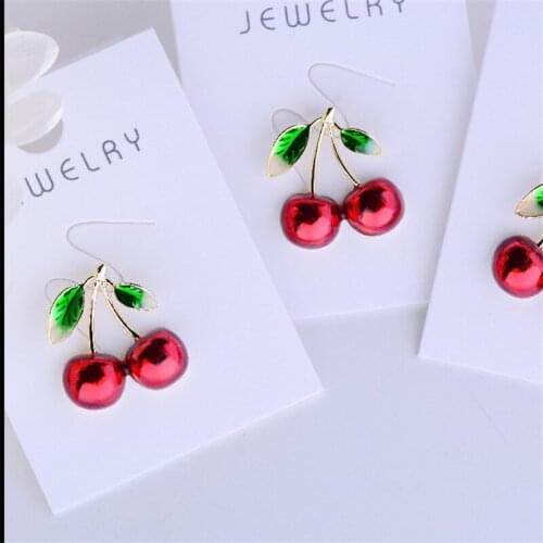 New Mini Delicate Cherry Collar Pin for Women Girl Bags Scarf Fruit Jewelry Lovely Red Enamel Pins Brooches Female Lapel Broach