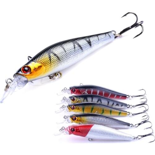 1pcs 8g 8cm Fishing Lures Minnow Hard Wobblers Crankbait 3D Eyes Artificial Plastic Hard Bait Pesca Carp Fishing Tackle