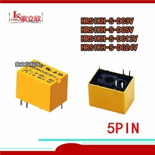 10PCS/lot 100%Original New Relay HRS1KH-S-DC5V HRS1KH-S-DC12V HRS1KH-S-DC24V HRS1KH-S HRS1KH S DC12V 12VDC 24VDC 5PIN 1A