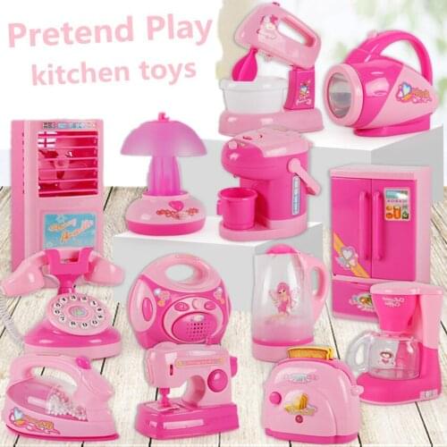 4PCS Mini Educational Simulation Refrigerator Microwave Oven Kids Play House Pretend Toy Dollhouse Furniture Kids Gifts