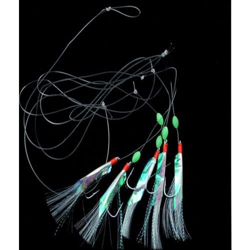 5Pcs Snapper Sea Fishing Rigs Fishing Lure Bait Jig Line With Leader Hook Boat Bass Fishing Tackles Pesca