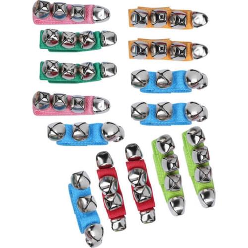 7 Pairs Wrist Bell 4 Jingle Bell Bracelet Shaker Handbell Metal Nice Appearance Dance Rattle Adjustable Children Musical Toy