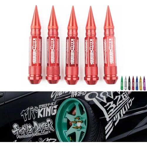Aluminum 90MM Wheel Lug Nut With Spikes Extended Tuner Wheels Rims Spikes 20 Pcs