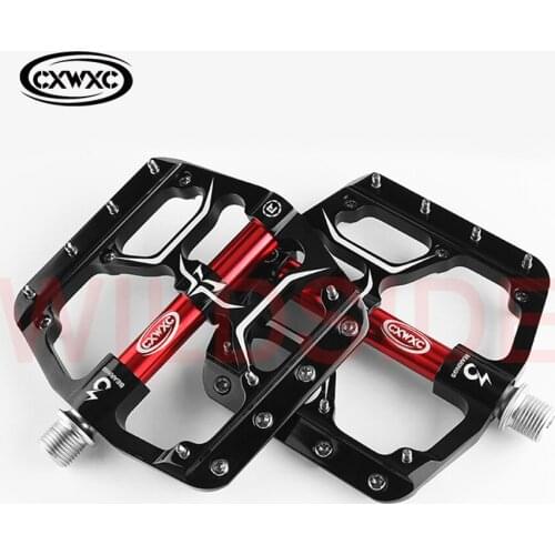 CXV15 Wide Flat Mountain Road Cycling Bicycle Bike Pedal 3 Sealed Bearings 9/16in Aluminum alloy with Removable Antiskid Cleats