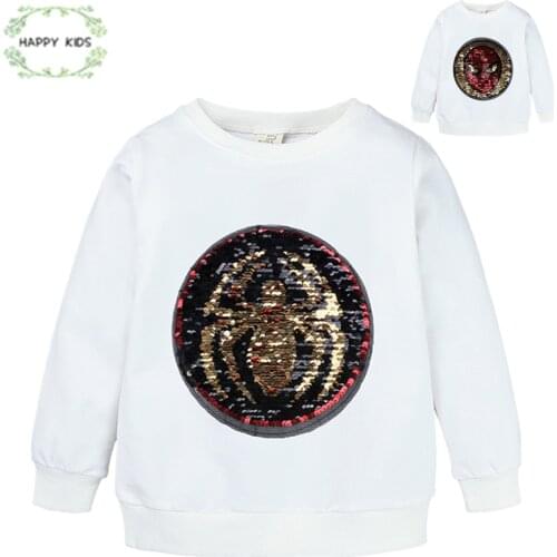 Kids T-shirt Baby Boys Clothes Kids Autumn spring Sweatershirt Blouse Tops Childrens Sweater Magic Sequin Clothing DSY397