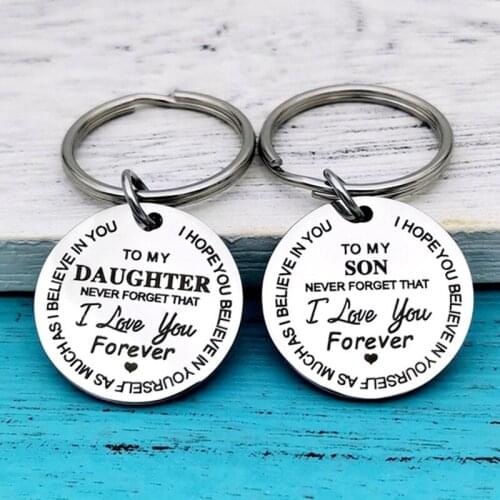 To My Son \/ Daughter I Love You Forever Inspirational Gift Keychain, Best Father Mother Gift Idea For Son \/ Daughter