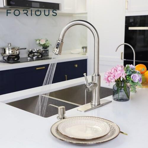FORIOUS Black Kitchen Faucets