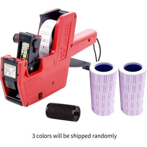 8 Digits Price Tag Machine Handheld Price Labeller Label Date Maker Pricing with 10pcs Price Labels Paper 1pcs Refill Ink Roll