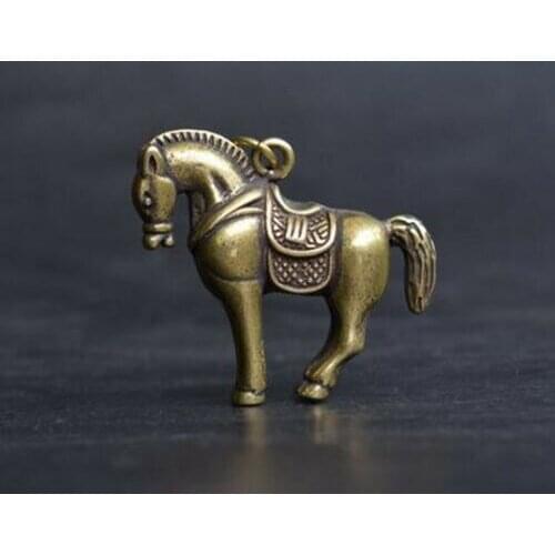Classic Chinas archaize pure brass horse small statue Pendant