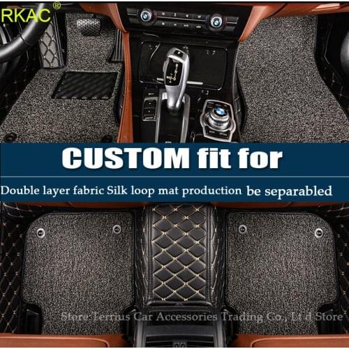 RKAC custom foot leather car floor mats for Chevrolet Optra MALIBU MALIBU XL CAMERO Epica waterproof anti-slip easy cleaning
