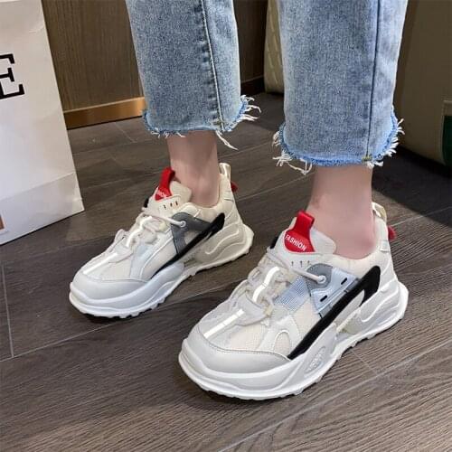 Large Size 35-40 Ladies Single Shoes Spring And Autumn Hot Style Fashion All-Match Thick-Soled Increased Casual Sneakers