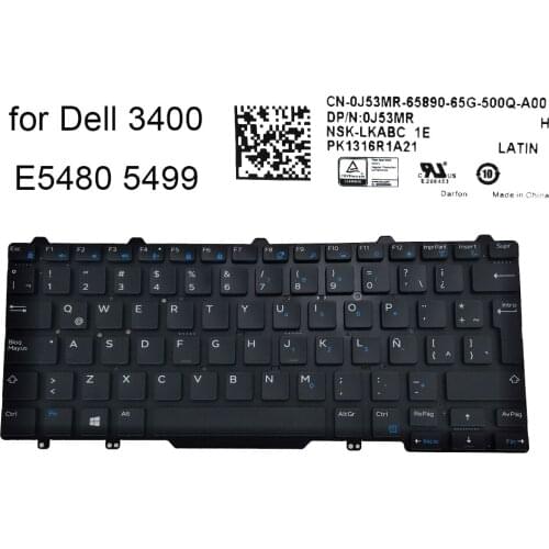 New Latin backlit keyboard for Dell latitude 3340 3350 E5480 5488 E7470 E7450 0J53MR LA laptop replacement keyboards PK1316R1A21