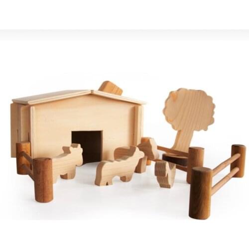 New animal Wooden Toys for Kids Rainbow Building Blocks Jenga Educational Birthday Preschool Teaching Gifts for Children