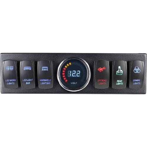 Switch Panel Blue Back Light Control headlights and work Light Bar For 2007-2018 Jeep wrangler JK JKU