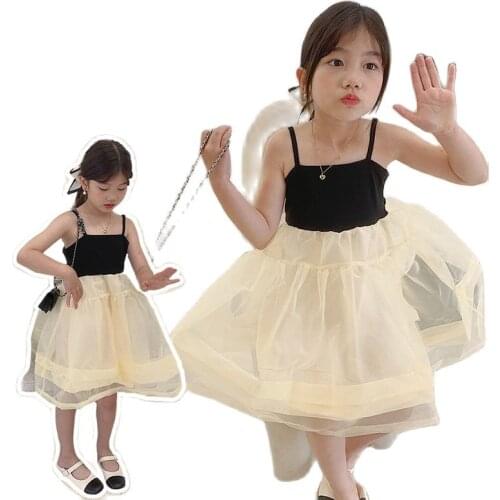 3 ~ 8 years old girl online celebrity suspender dress summer fairy poncho princess vest tulle skirt postage