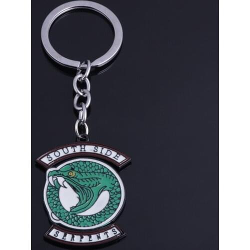 Riverdale Enamel Keychain South Side Serpents Metal Keyring for Women Men Key Holder Jewelry
