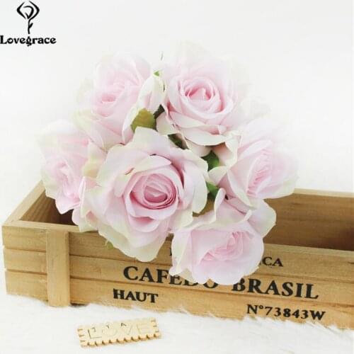Rose Silk Peony Artificial Flower Small Bouquet Wedding Flowers Wrist Corsage Accessories Wedding Scrapbook Box Arrangement Deco