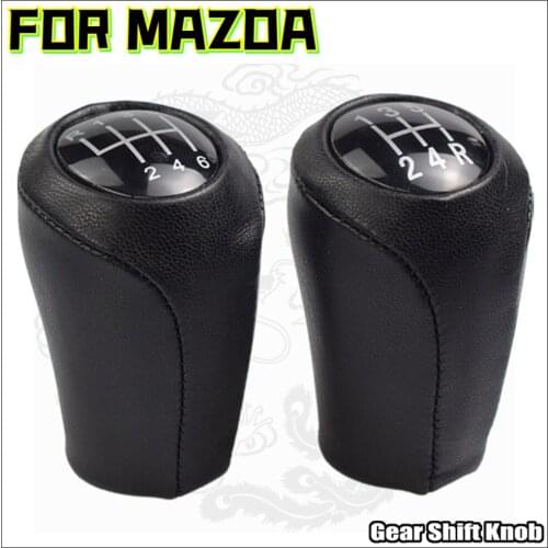 Gear Shift Knob For MAZDA 3 BK BL 5 CR CW 6 II GH CX-7 ER MX-5 NC III MT 5/6 Speed Leather Shifter Lever Headball 2005-2011