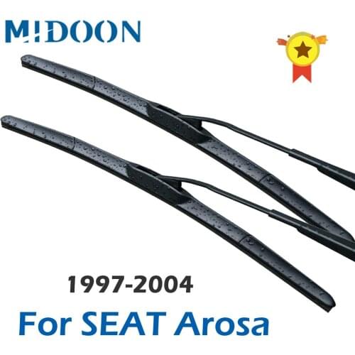 MIDOON Windscreen Wiper blades for SEAT Arosa Fit Hook Arms 1997 1998 1999 2000 2001 2002 2003 2004