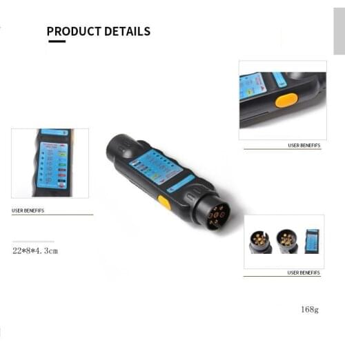 1 sets Caravan Trailer 12V resistance tester 7-hole plug and socket connector tester967402-1 1-967325-1