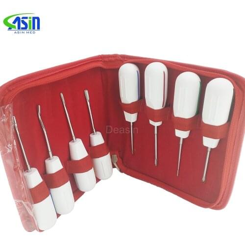 High Quality 8pc curved root elevator dentistry dentist dental instrument teeth whitening equipment dentista stainless steel