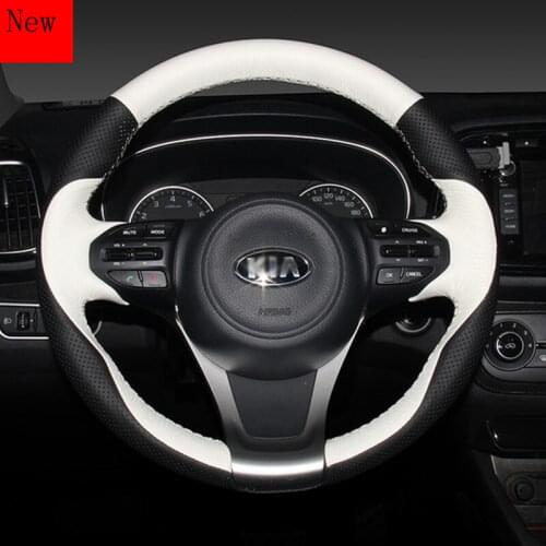High-Quality Hand-Stitched Leather Car Steering Wheel Cover for Kia K3 Sportage R K4 K5 Sorento KX3 KX5 Interior Accessories
