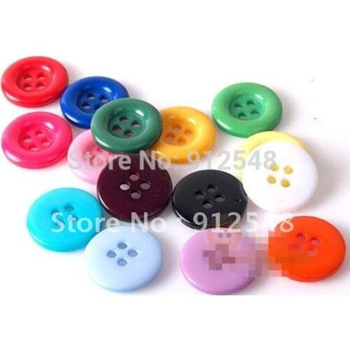 YJHSMY 100 Pcs/Lot Random Mixed Resin 4 Holes Sewing Buttons Scrapbooking 17mm ,pingdi002